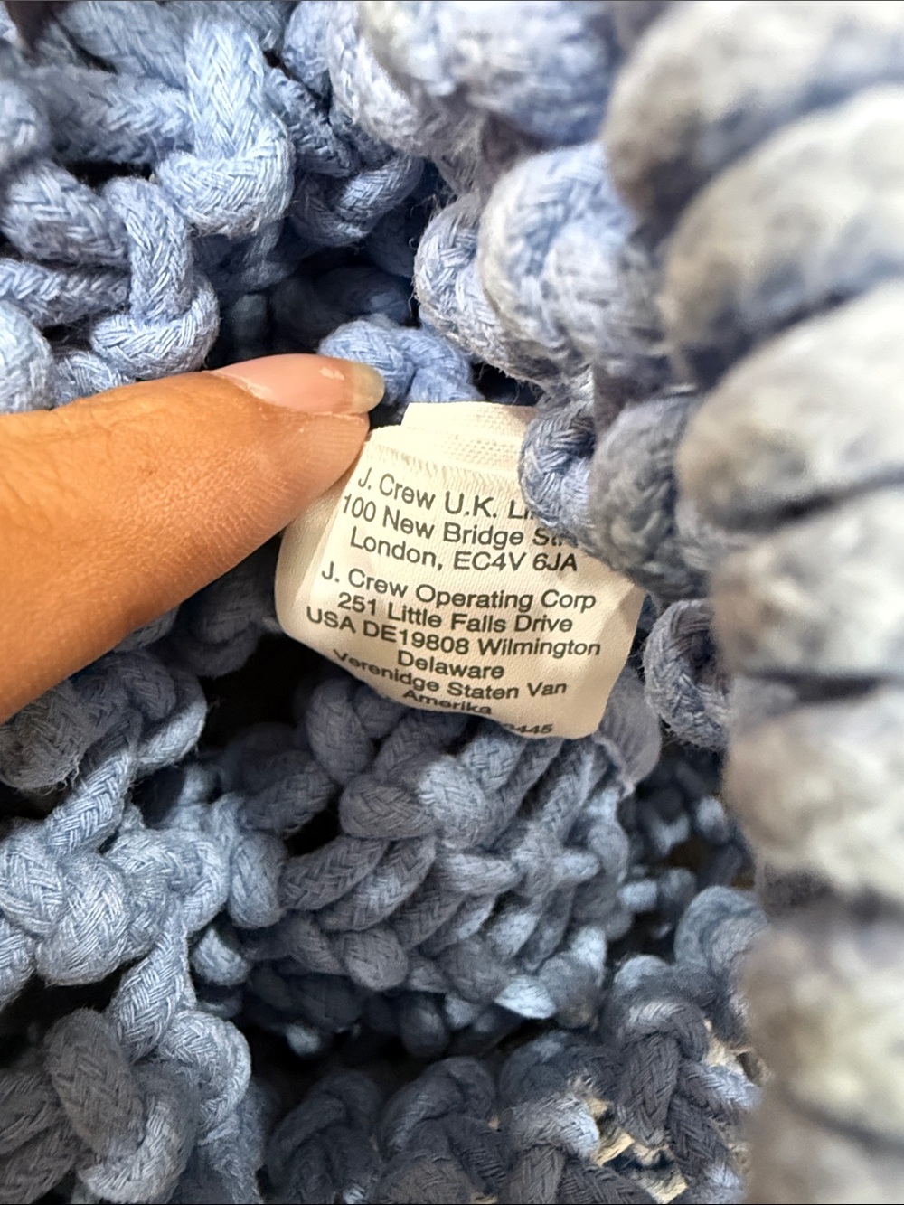 J.Crew Cadiz Hand-Knotted Rope Tote Bag Brilliant Ocean Blue - Picture 7 of 12